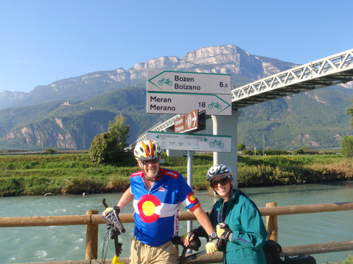 Dennis and Terry Struck on the Adige (South Tyrol, Italy).
